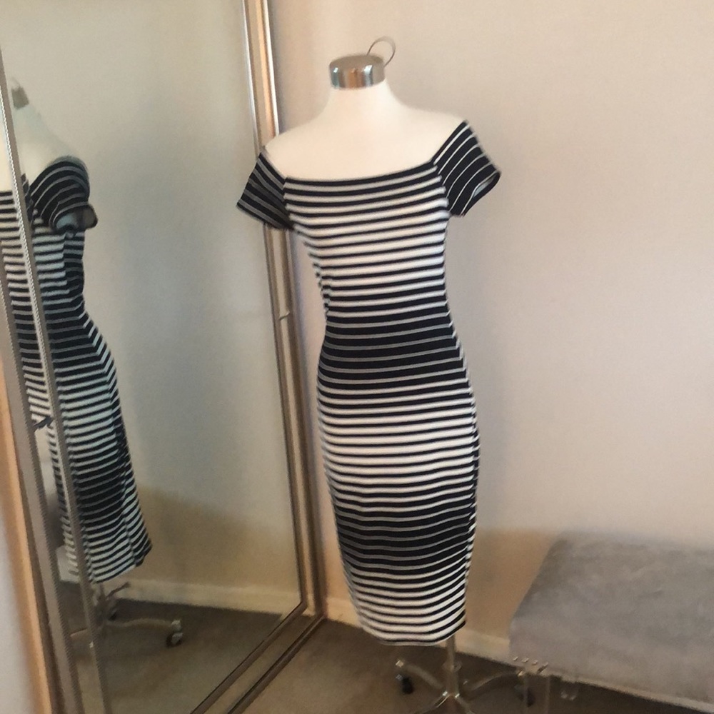 NWT Brat Star Body con striped dress